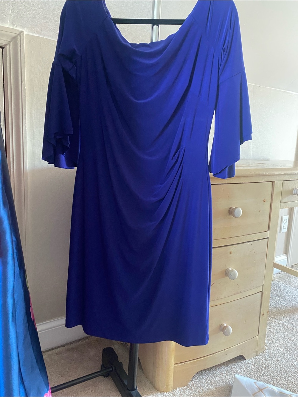 Ralph Lauren Royal Blue Draped Dress
